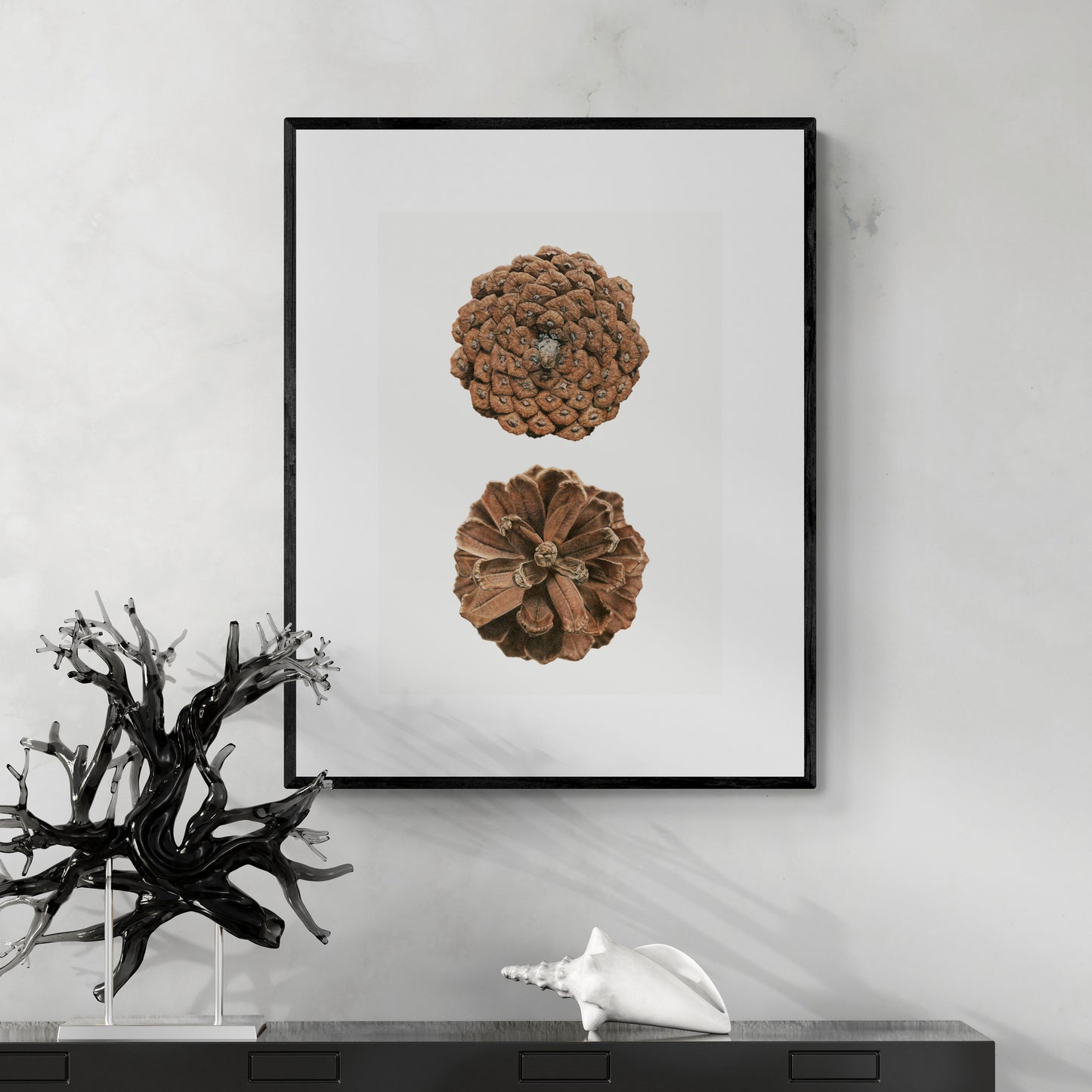 pinus-pinaster-original-ornaments-sitting-on-black-bookcase