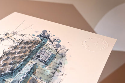 Skewed Shack – Giclée-trykk