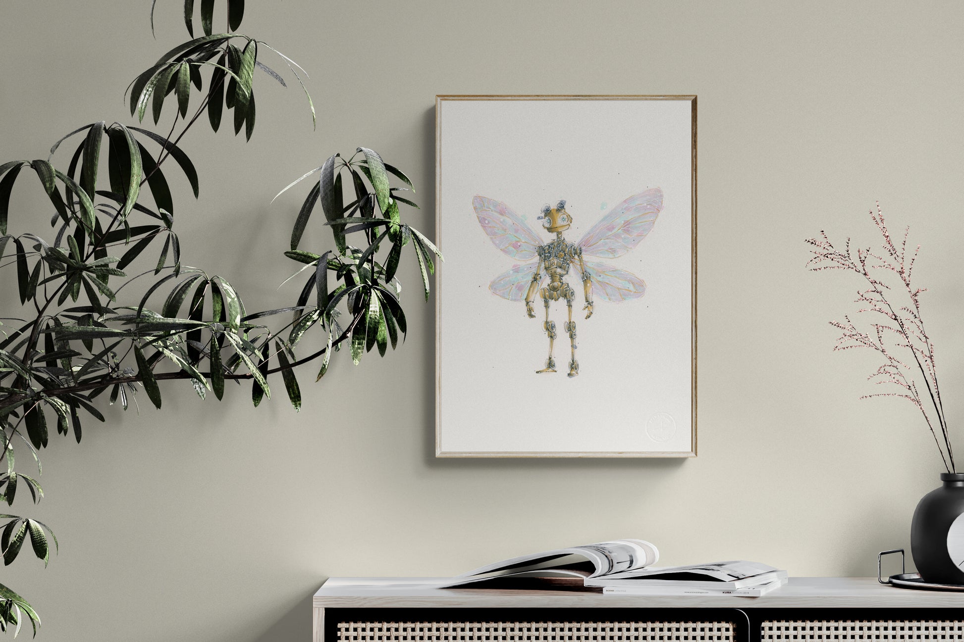 Flutterbot embossed fine art by Selma Isfeld